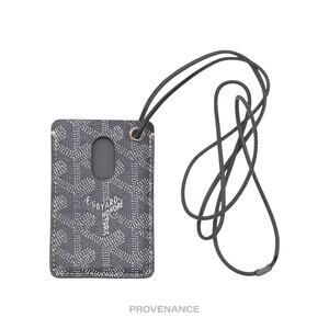 🔴 Goyard ID Lanyard Card Case - Grey Goyardine